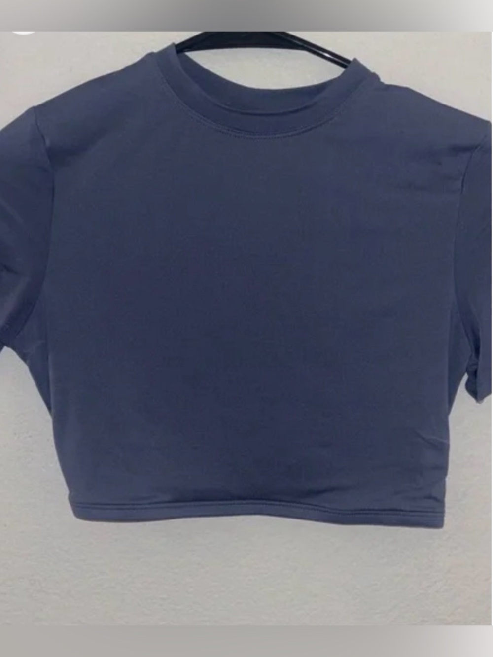 Victoria's Secret PINK blue Crop Tee - Short Sleeve Crewneck